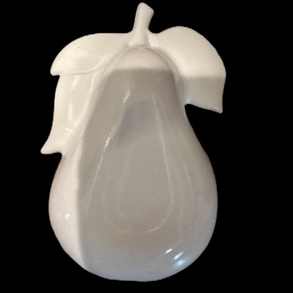 Pear Shaped Milk Glass Compote Trinket Tray Bowl Dish‎ White - Picture 2 of 3